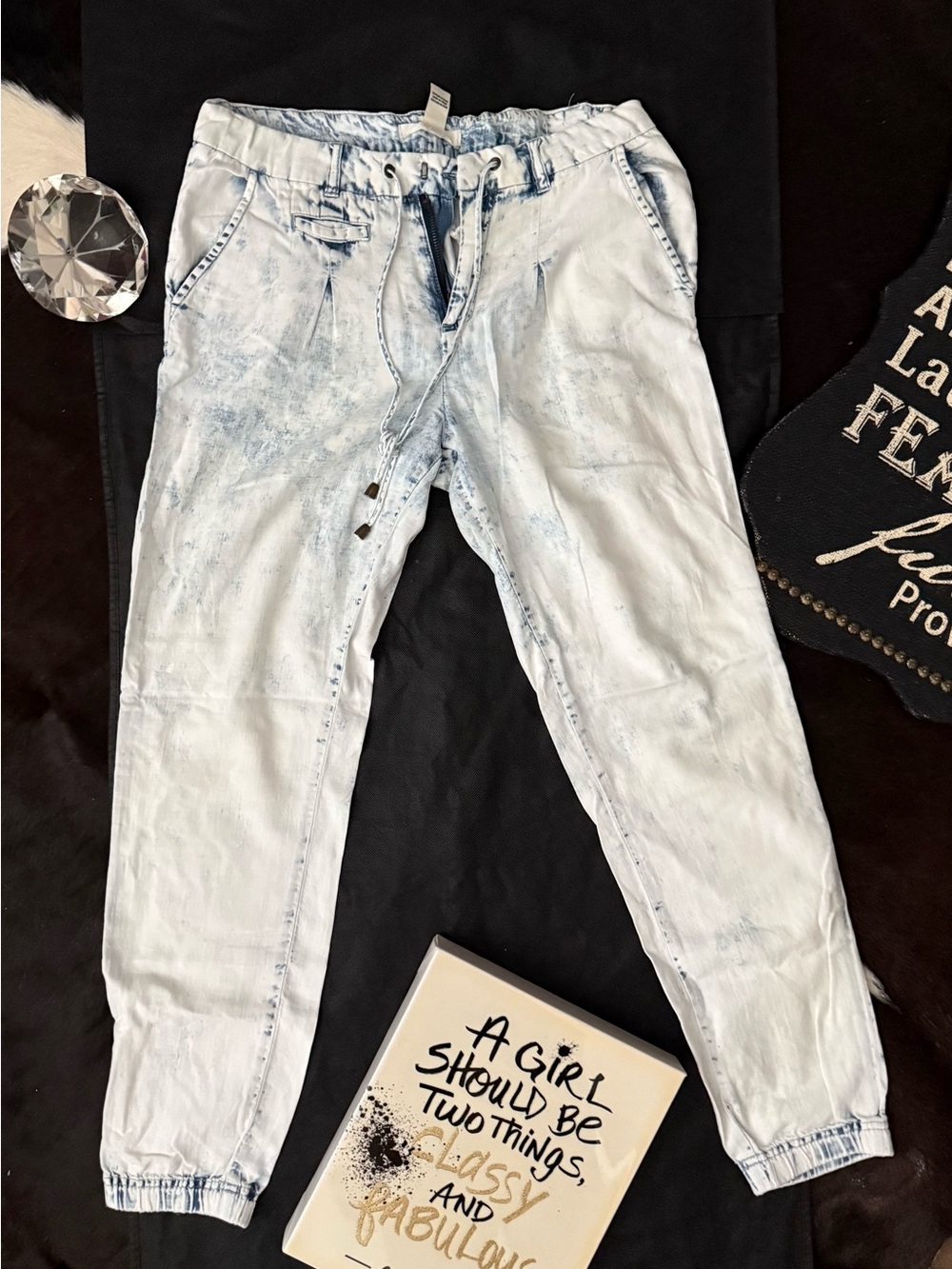 life in progress Light Washed Denim Jogger Pants